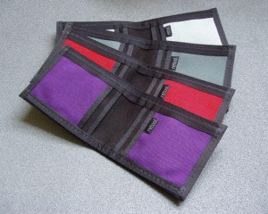 Small batch of nylon wallets made just for the show